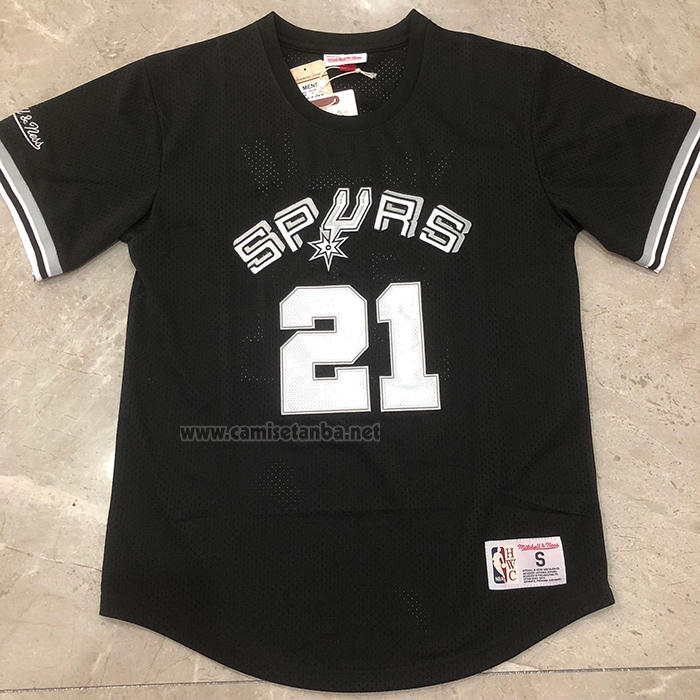 Camiseta Manga Corta San Antonio Spurs Tim Duncan NO 21 Negro